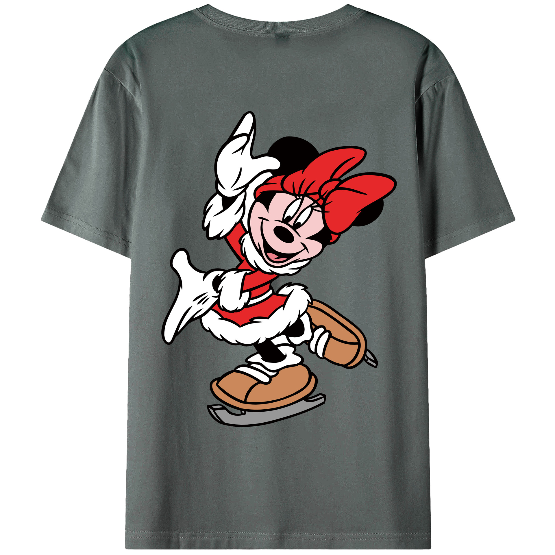 ミッキーマウス Mickey Mouse 綿100％ メンズ半袖Tシャツ（バックプリント） 通気性